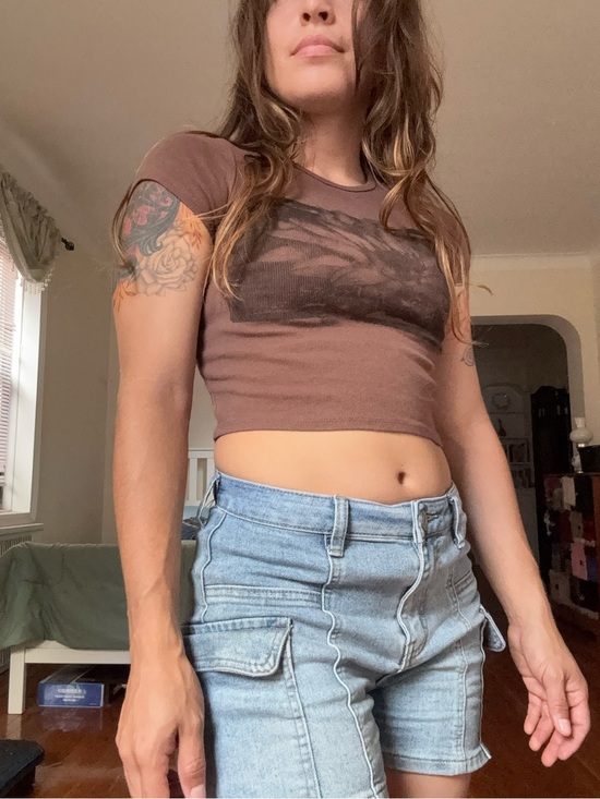 Urban Outfitters Tops - Urban Outfitters Brown Graphic Crop Tee